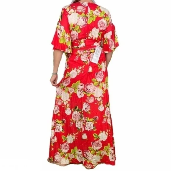 BCBG Scarlett Rose Floral Flutter Maxi Dress XS - Picture 4 of 17